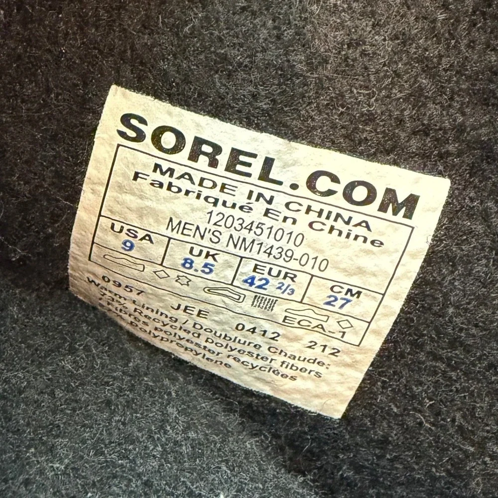 Sorel Mens 1964 Pac T Waterproof Winter Snow Boots Black Leather NM1439-010 Sz 9